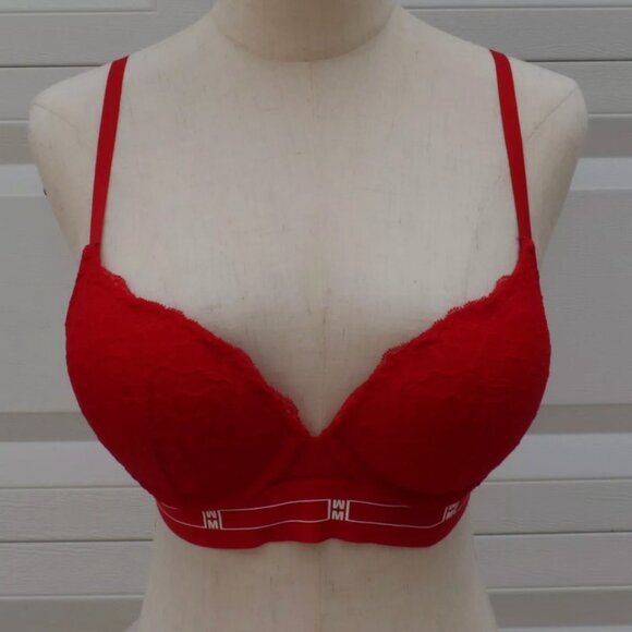 H&M Other - H&M Red Underwired Push Up Padded Pre-loved Bra Size 34B